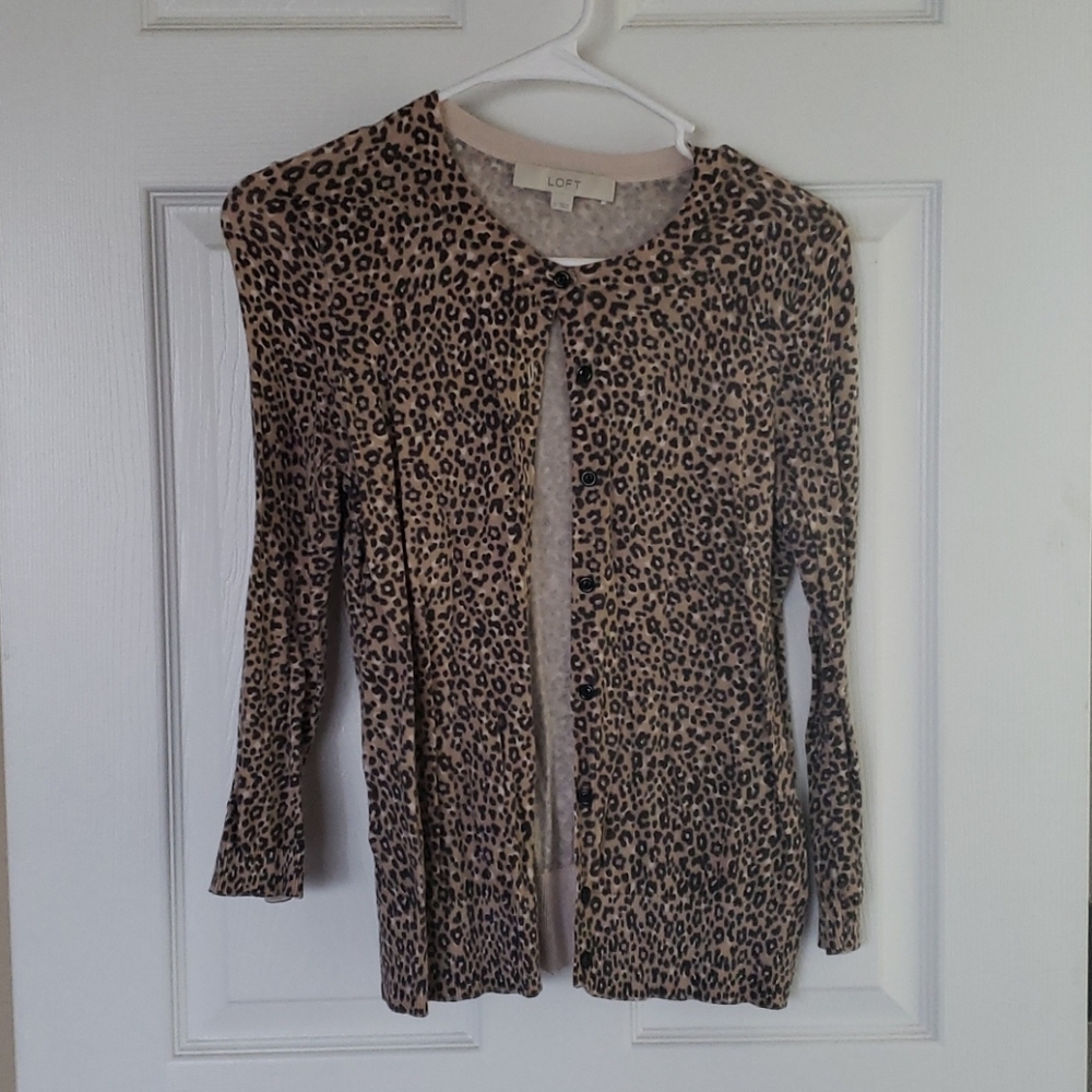 LOFT Leopard Print Cardigan